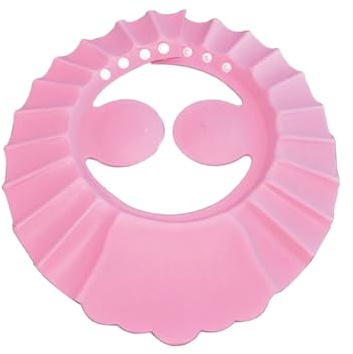 LRXIYODE Babybadehaube mit Ohrenschutz aus Weichem Eva Elastisch und Verstellbar für Kopfumfang 40-55cm Leicht für Badezeit und Haarschnitt von Babys 3 Monate bis 6 Jahre