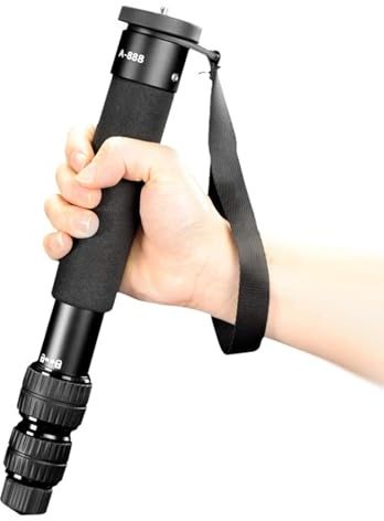 SENECESLI Monopode de Caméra Extensible, Pôle de Monopode de Voyage de 61 Pouces avec des Adaptateurs à Vis 1/4 '' et 3/8 '' pour Le Caméscope DSLRS, Bracelet de Poignet