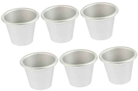 ULTECHNOVO Moldes Metálicos Redondos Para Pudín 6 Cm Aluminio Resistente Antiadherente Para Hornear Postres Cocina Doméstica Set 6 Unidades