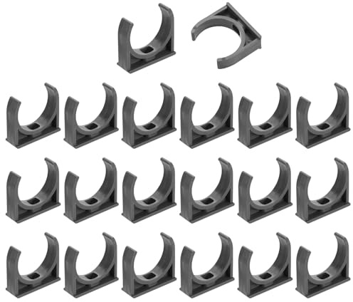 QUARKZMAN 20Pcs Abrazaderas De Tubo De Agua De PVC, Grapas En Forma De U, Soporte Para Tubos De Riego Para 40mm DE Para Soporte De Manguera De TV, Gris