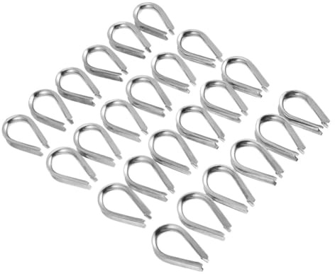 DIKACA Guardacabos de Acero Inoxidable 304 Anillos de Sujeción Triangulares M6 30 Piezas Dedal para Cuerda y Crimpado de Cables Protección para Eslingas de Acero Uso Industrial y