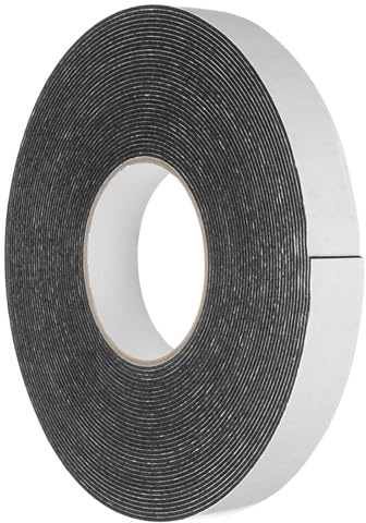 QUARKZMAN Rouleau Ruban Adhésif Double Face En Mousse PE Amovible Noir | 1 Pièce, 50ft x 1 x 1/16, Ruban De Montage Forte Adhésion Bandes, Pour Maison Peinture Mur Accrochage Décoration