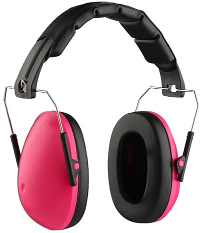 Ear Defenders Kids, Foldable Adjustable Hearing Protection Noise Cancelling Ear Muffs for Children Baby (3 to 14 Years Old)(Pink)