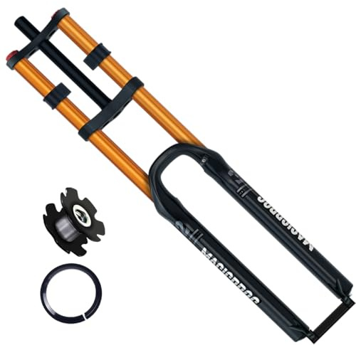 SXDMOUBK Bike Suspension Fork 26/27.5/29 For Mountain DH Disc Brake Air Down Hill Forks 1-1/8 Straight MTB Triple Tree Front Travel 145mm Quick Release 9×100mm