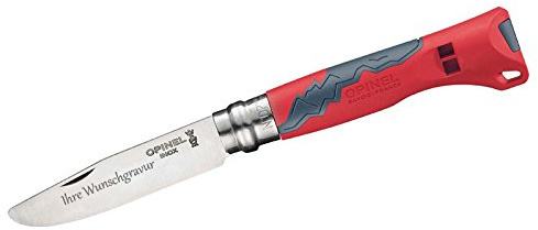 OPINEL Kindermesser Outdoor Junior rot mit persönlicher Gravur auf der Klinge