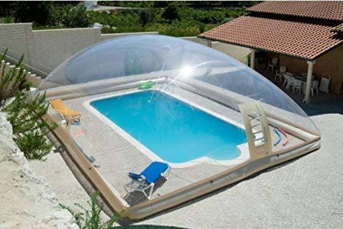 Tenda gonfiabile per vasca idromassaggio e piscina, copertura solare con soffiatore e pompa (4 x 3 x 2,5 m)