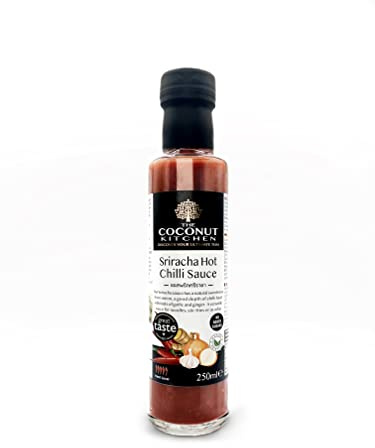 The Coconut Kitchen – Sriracha Sauce 250ml – Hot Chilli Sauce with Garlic, Onion & Ginger – Vegan, Gluten-Free, No Allergens – Made in Wales, UK – Perfect for Noodles, Stir-Fry, Marinades & Dips