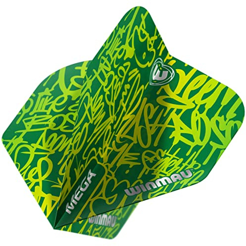 WINMAU Mega Standard Green Extra Thick Dart Flights - 1 Satz pro Packung (Insgesamt 3 Flüge)