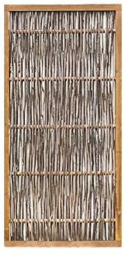 Weidenprofi Sichtschutz, Haselnusszaun Modell KOMFORT, Flechtzaun aus Hasel, Größe (BxH): 90 x 180 cm, massiver Holzrahmen. 3,5 x 7 cm
