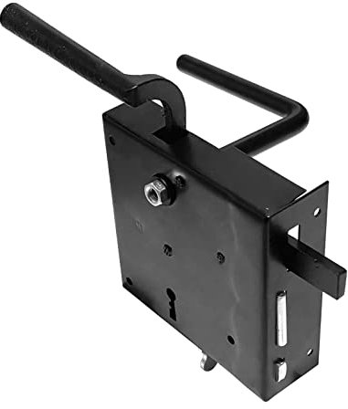 BAUSTER® Kastenschloss Schwarz Links/Rechts – Pulverbeschichtetes Aufschraubschloss aus Stahl – Rostfrei & Robust – Stumpfdrücker-Länderschloss mit Griff (LINKS)