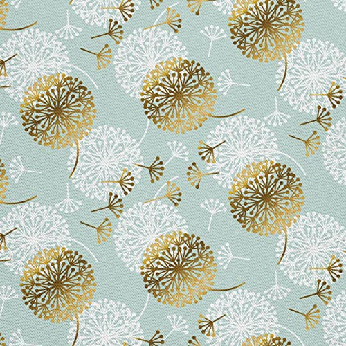HEKO PANELS Stoff Oxford Wasserdichte Meterware Canvas-Stoff Polyester Stoff Zum Nähen Nähstoffe Möbelstoffe Dekostoffe Wasserabweisend Blickdicht Blumen Löwenzahn 2 Meter 155 x 200 cm