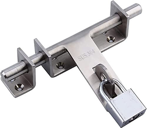 Abschließbare Türkette, Türschlösser intern, Türbegrenzer, Türsicherheitskette, Begrenzer-Sicherheitskettenschloss, Edelstahlschrauben, robuste Türschiebeverriegelung mit Vorhängeschloss, verdicktes 3