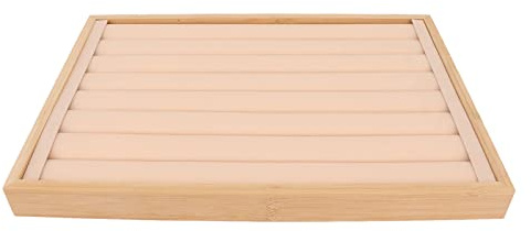 TENP Plateau à Bagues, Plateau de PréSentation Empilable à 7 RangéEs RéSistant aux Rayures pour Bijoux à la Maison (Beige)