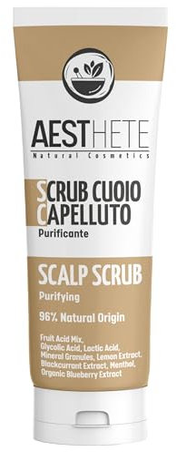 Scrub Cuoio Capelluto Cute Grassa AESTHETE | 96% Naturale con Acido Glicolico e Acidi della Frutta | Esfoliante Purificante Antiforfora | Per Capelli Grassi, Detossinante e Rinfrescante 100ml