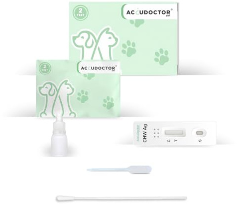 2 Test Accudoctor Herzwürmer Ag Dirofilariose CHW Ag Herzwurmerkrankung Dirofilariose Dirofilaria Haustiere Hunde Canine Schnelltest Stuhl Hund Test Hund Dog Pet mittel schnellteste