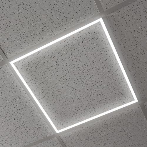 Long Life Lamp Company 40w Edge Lit LED Panel 600 x 600 Recessed Ceiling Light 6500K Daylight White Suspended Ceiling Light Border Frame AP04