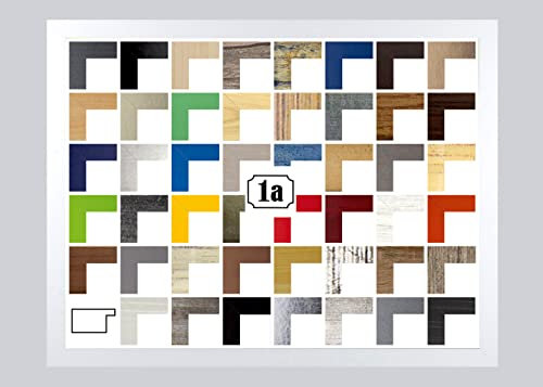 Colorello Bilderrahmen Posterrahmen Puzzlerahmen 48x68 cm Weiss Gemasert 68x48 cm mit weisser Rückwand und Antireflex Acrylglas