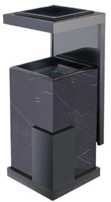 Cubo de Basura Bote de basura de mármol for vestíbulo del hotel con cenicero Vestíbulo del hotel de acero inoxidable Entrada al ascensor Centro comercial Cubo vertical for cigarrillos cubo basura reci