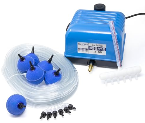 VIALIA Teichbelüfter V-60 Komplettset, 60W Pumpe inkl. Belüftersteine