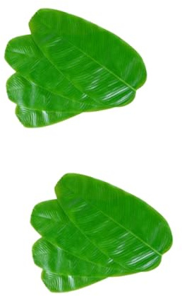 Cabilock Lot de 2 Sets de Table en Feuilles Artificielles Décorations de Fête Tissu Tropical pour Événements 4 Pièces
