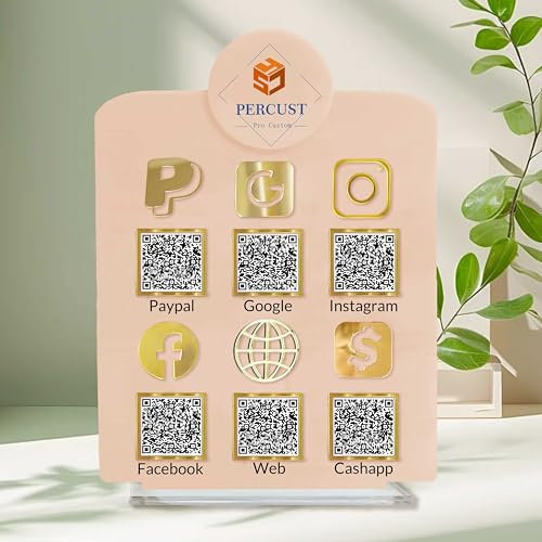 Pahdecor Personalisierbares QR-Code-Schild – personalisiertes, mattiertes, transparentes Acrylschild für Schönheitssalons