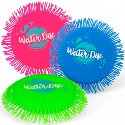 MIJOMA Wasser Frisbee Set, 3er Pack – Schaumstoff & Silikon Wurfscheibe ø 17 cm, Wasserspielzeug für Strand & Pool – Buntes Design, Super weich, Wasser-Spaß für Groß & Klein