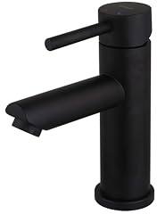 Grifo de Lavabo Monomando de Acero Inoxidable, Niquel o Negro, Corto. Agua fría y caliente. (Negro)