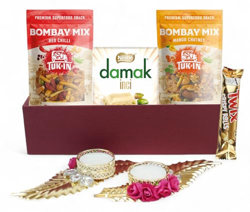 Emartbuy Luxury Diwali Gift Box Gift Hamper with Diyas, Chocolates, Snacks Festive treats