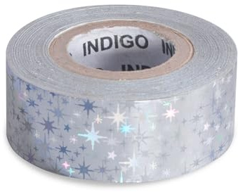 DRUNA Rollo Adhesivo STARS INDIGO 20mm*14m (Plata)
