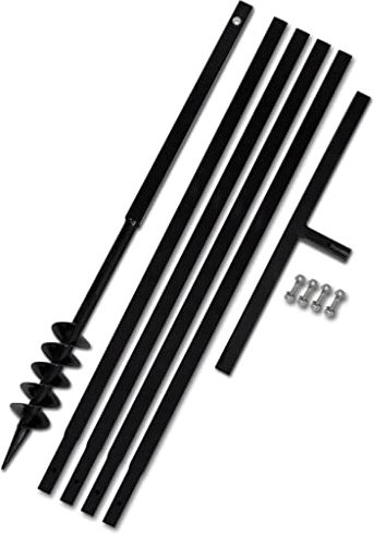 AJJHUUKI Hardware, Werkzeuge, Bohrer, Erdbohrer mit Griff, 80 mm, mit Verlängerungsrohr, 5 m, Stahl