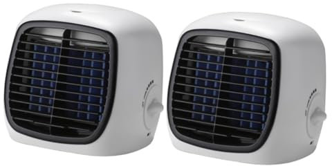 Zerodeko 2 Stück tragbare Klimaanlage Einheit Persönlicher Luftkühler Büro-Fan Mini-Luftbefeuchter LED usb - usb fans Schreibtischdekoration Büro kleiner Luftbefeuchter Abs Weiß
