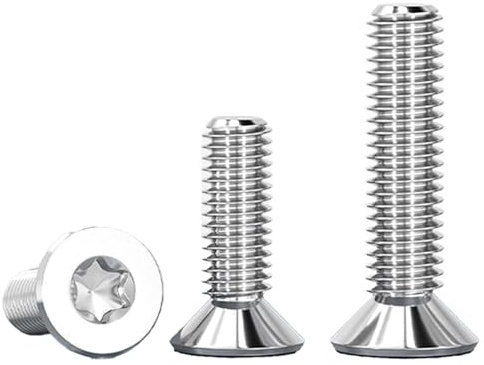 SHUNCHG 20 Piezas Tornillos Torx de Cabeza Avellanada M5x12mm, Tornillo Mecánico Acero Inoxidable A2 V2A, Rosca Completa Tornillos para Metales, Maquinaria y Muebles