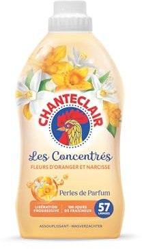 Chanteclair - Assouplissant Linge Concentré Perles de Parfume, Fleurs d'Oranger et Narcisse, Fraîcheur très Longue Durée, Libération Progressive Jusqu'à 100 Jours, 57 lavages - 1140 ml