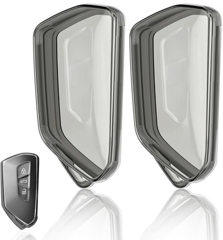2 Stück Schlüsselhülle Transparent Autoschlüssel Hülle für VW Golf 8 | Schlüssel Cover TPU Schlüsselgehäuse 3 Tasten Auto Schlüssel Silikon Cover für VW Lamando Teramon ID.4X ID.3 ID.6X