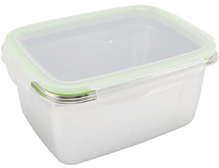 WPKD BLUEIY Lonchera de acero inoxidable 304, contenedor de almacenamiento de alimentos a prueba de fugas, caja bento cuadrada, 2800 ml, contenedor de almuerzo apilable, ideal para preparación de