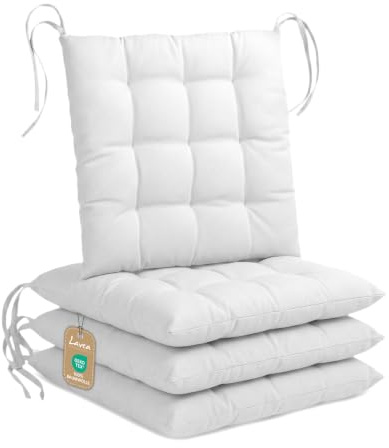 Lavea® 4er Set Sitzkissen & Stuhlkissen 40x40 cm - Weiß