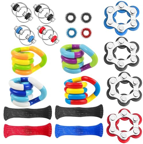 Fidget Toys Set,Stimming Toy,20 Stück Adhs Spielzeug Erwachsene,Stimming Toys Erwachsene,Tangle Fidget Toy für Kinder Erwachsenes