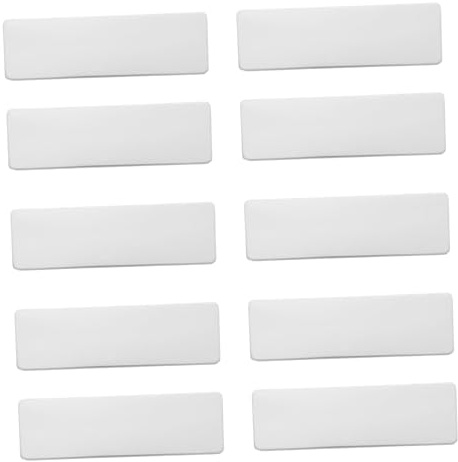 HIAKDOFT Plaques Nominatives Acier Inoxydable Miroir 10 Pièces, Badges Vierges à Épingle, Gravure Permanente, Identification Bureau et École, Étiquettes Personnalisables pour Employés