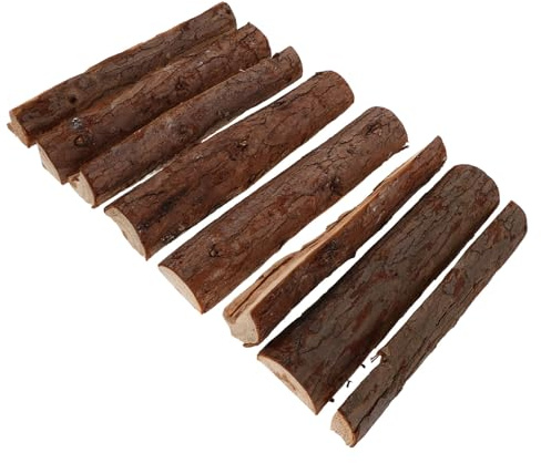 TOPPERFUN 8pcs Natural Rustic Firewood Logs for Fireplace and Fire Pit Decor Dried Wood Sticks for Indoor Outdoor Winter Campfires BBQ Grill Garden Fireplaces