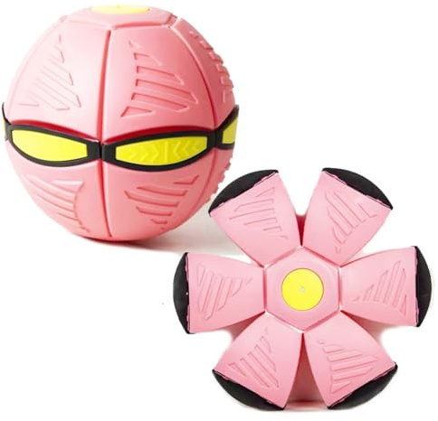 Pelota Saltarina Niños Gracioso Metaball Mágico, Platillo Volador Magic Metaball con 6 Luces, Children's Bouncing Ball para Interacción Entre Padres E Hijos (A02-Oro Rosa(Versión sin luz))