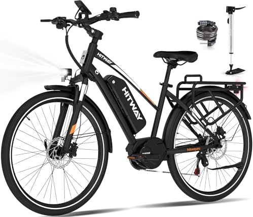 HITWAY E Bike 27.5/28 Zoll, Elektrofahrrad Pedelec für Damen und Herren, E-Fahrrad mit 36V 13Ah Wechselakku,250W Hinterradmotor/Mittelmotor, 7 Gang Schaltung,StVZO Citybike Electric Bike Ebike