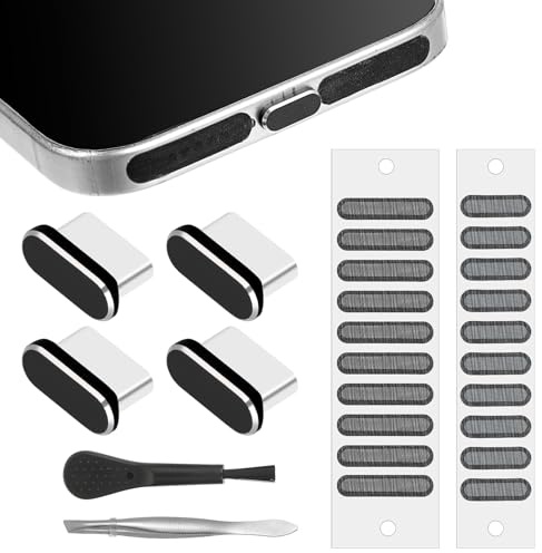 KFHENSOMR 1 Set USB C Dust Plug & Phone Speaker Cover Set USB C Port Cover | Type C Anti-Dust Protector Caps for Phone 17-15, Samsung Galaxy & All USB-C Devices