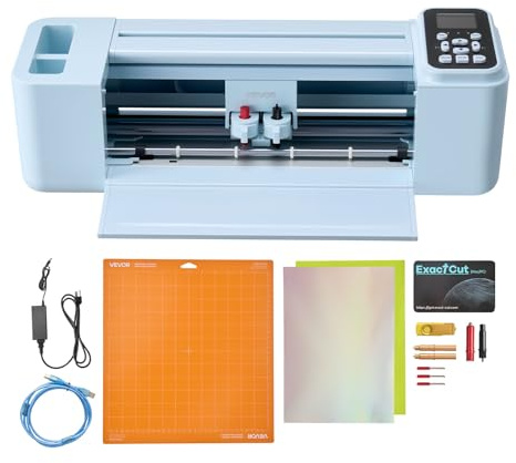 VEVOR 305 mm vinylskärplotter med verktygssats, pekkontroll och knappar, multifunktionell skärmaskin kompatibel med iOS Android Windows Mac för gör-det-själv papperskort