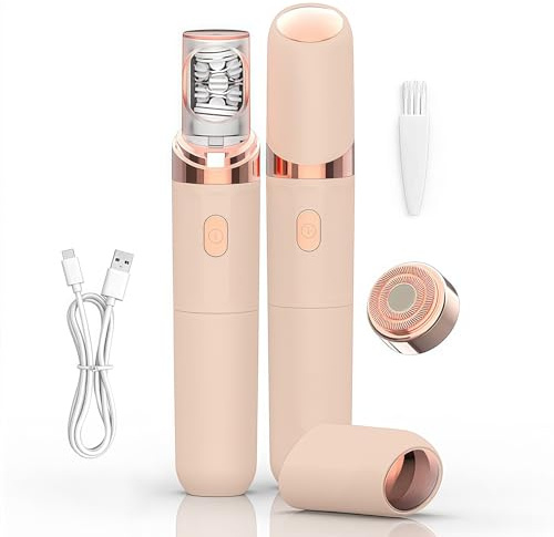 Epilator,Facial Hair Removal for Women,2-in-1 Gentle Root Removal PluxyEpil for Coarse & Fine Hair,2026 New Rechargeable Lady Depiladora Electric Shaver for Face/Legs/Bikini Smooth Skin (Rose Gold)