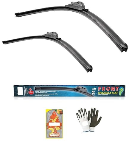 SPAZZOLE TERGICRISTALLI PER PARABREZZA ANTERIORE AUTO COMPATIBILE CON HONDA FR-V[BE] 01.2005 A 06.2009 X0 650 480 SPAZZOLA FLAT 2 PEZZI+SPOILER+11 ADATTATORI GOMMA NATURALE E SINTETICA
