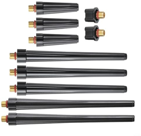10-teiliges WIG Torch Back Cap Set für WP-9, WP-20, WP-25 & 41V24L/24/35/33 Serie - Kupfer und Kunststoff Ersatzteile