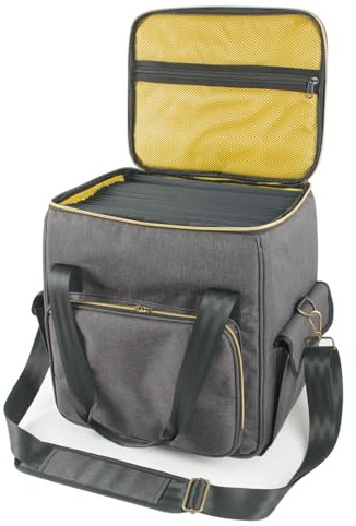 Schallplattenhalter Box, Reise Organizer, Tasche, Alben, Aufbewahrung, Tragetasche mit Trennwand, multifunktional, multifunktional, mit Deckel und Griff
