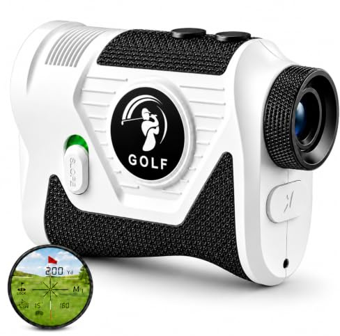 Range Finder Golf with Slope Switch, 1200 Yards Laser Range Finder | 7X Magnification, Flag Lock Vibration, USB-C Rechargeable, Magnetic Cart Mount, Tournament Legal for Golf Course