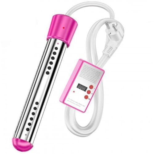 Portable Stainless Steel Water Heater with Digital LCD Thermometer, Submersible for Home, Camping, Bath, Pool, Outdoor Use