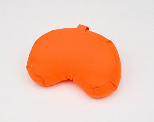 Pillow Perfect KIDNEY SHAPED SLOPING BRITISH MADE MEDITATION ZAFU,SLOPE 7 BACK,4.5 FRONT,ORGANIC BUCKWHEAT FILLED, (Orange)
